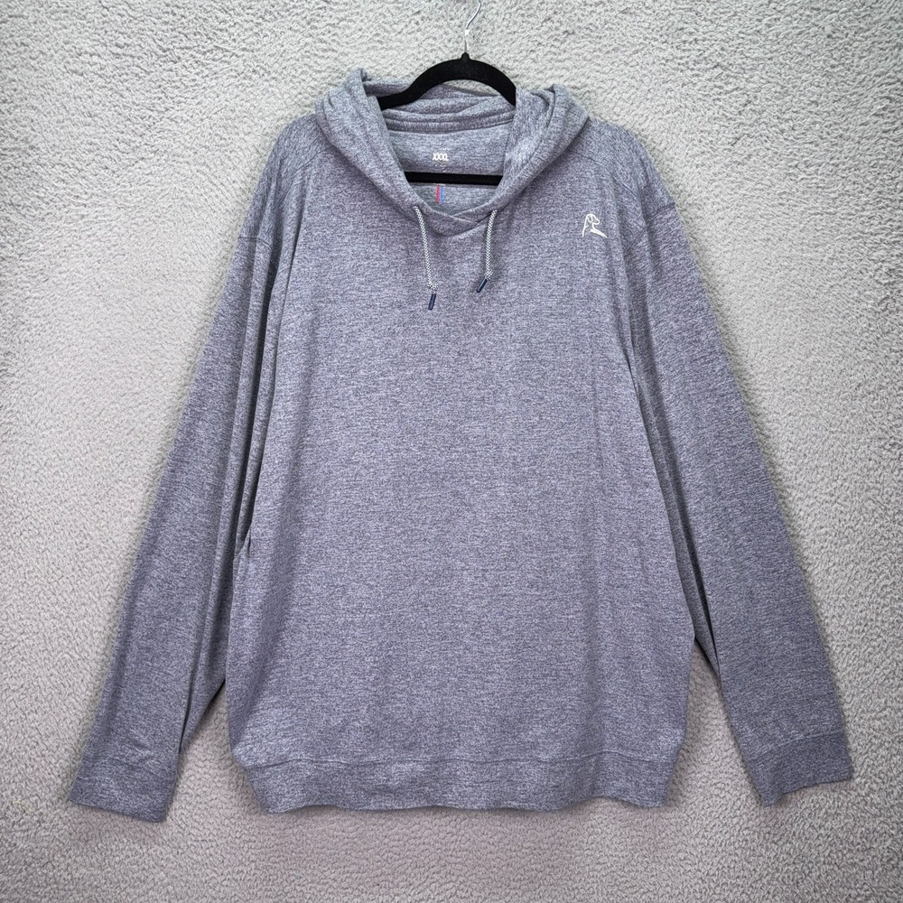 Rhoback Hoodie Mens 3X Gray Hesi Pullover Performance Basic Golf Stretch Preppy